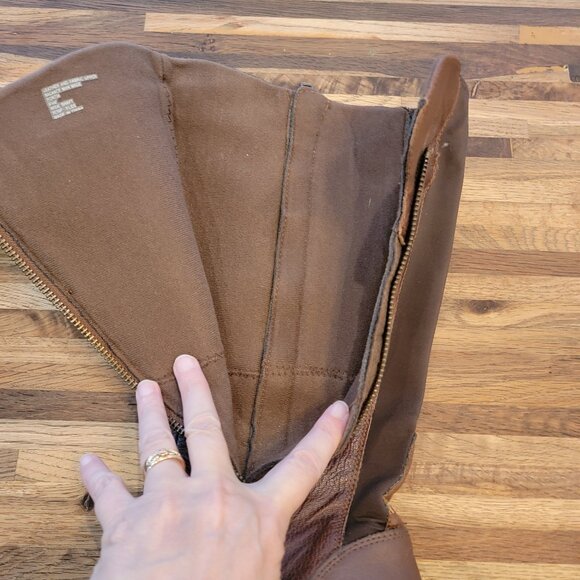 Earth Origins by Earth Portia Wide Shaft Dark Brown Distressed Leather High Boot - Picture 14 of 15